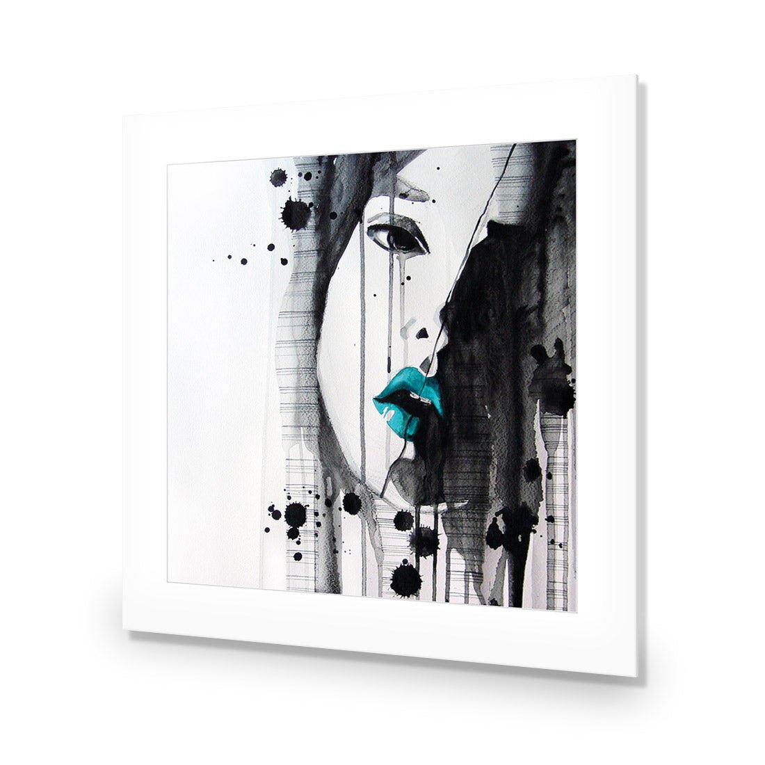 Lippy Lady Teal (square) - Wall Art Designs - 1628_DS_Q WAD_AP - 030 - MAT_37x37_NONE