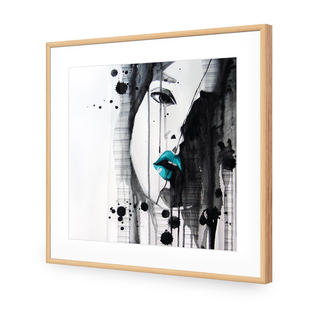 Lippy Lady Teal (square) - Wall Art Designs - 1628_DS_Q WAD_AP - 030 - MAT_37x37_S - 2538 - OAK