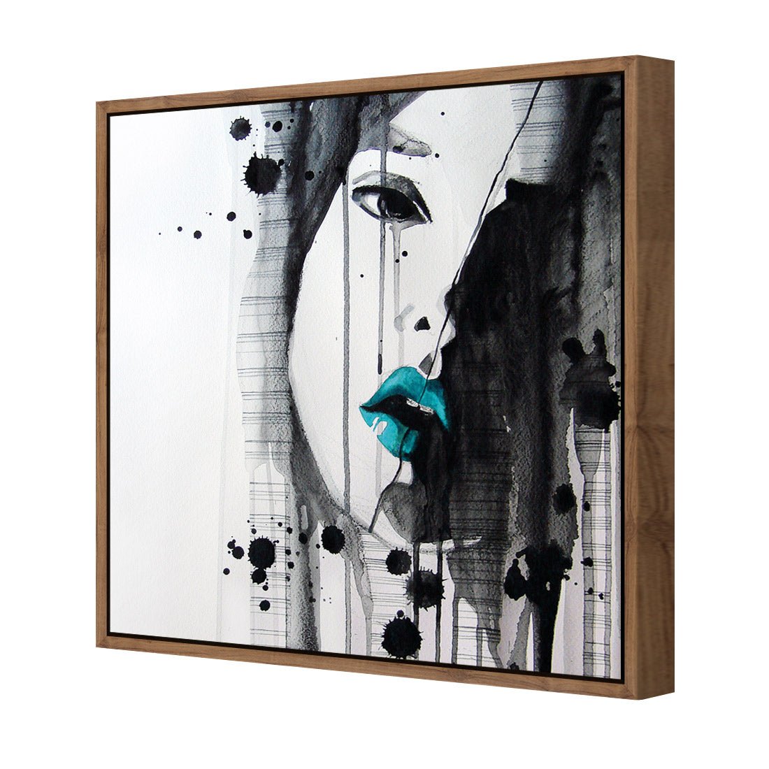 Lippy Lady Teal (square) - Wall Art Designs - 1628_DS_Q WAD_CP - MPY - 260 - M - S - S_37x37_S - 1550 - NAT