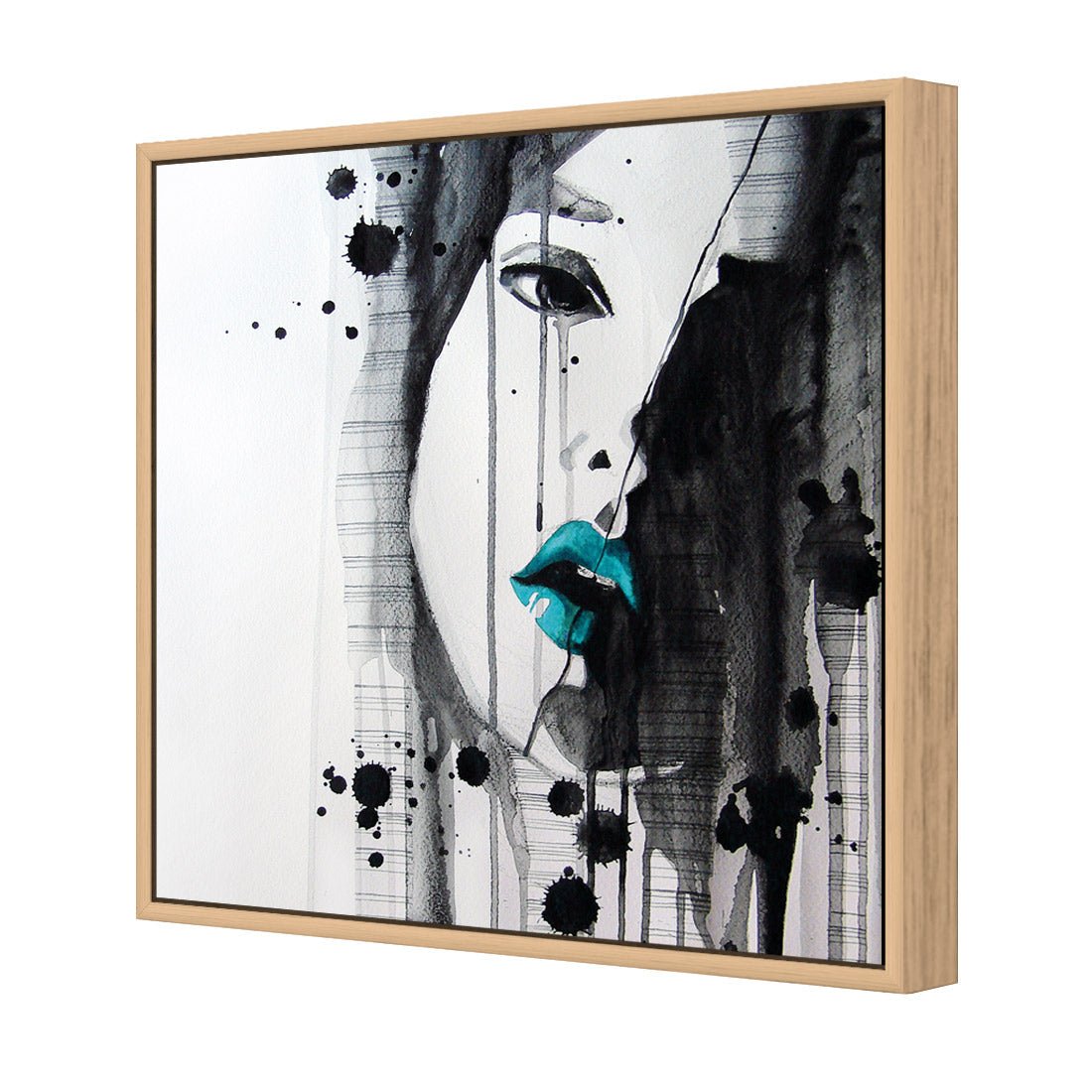 Lippy Lady Teal (square) - Wall Art Designs - 1628_DS_Q WAD_CP - MPY - 260 - M - S - S_37x37_S - 1550 - OAK