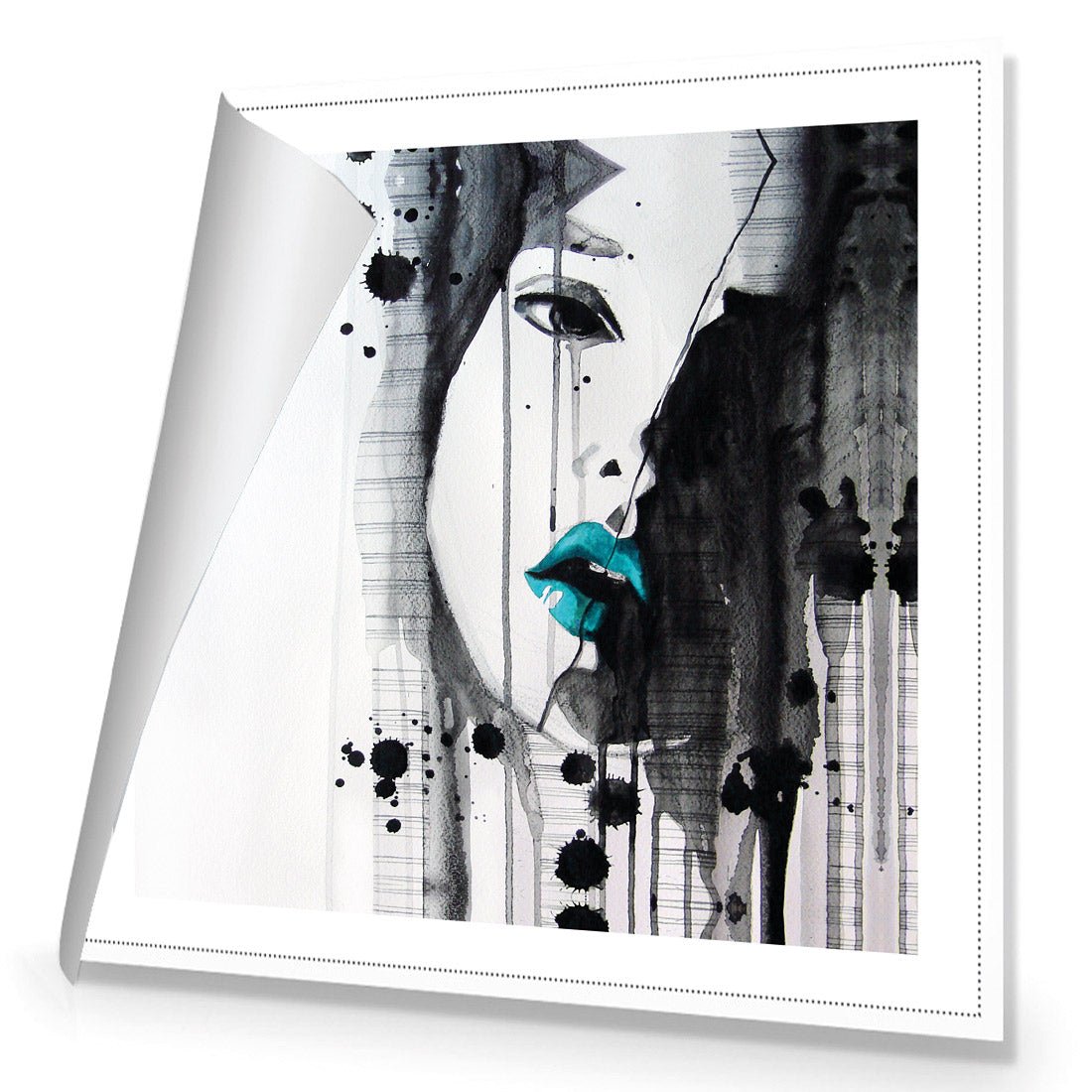 Lippy Lady Teal (square) - Wall Art Designs - 1628_DS_Q WAD_CP - MPY - 260 - M - R_37x37_NONE