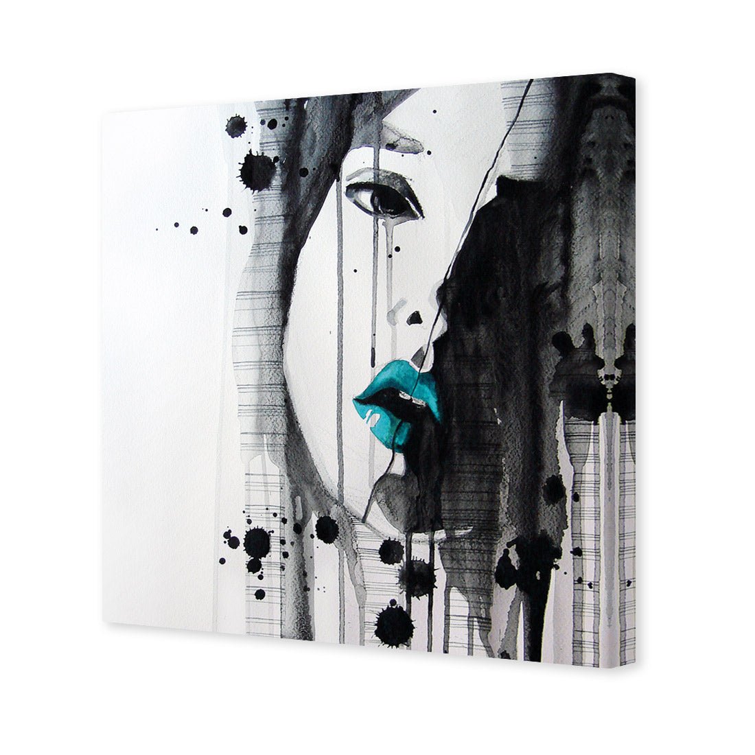 Lippy Lady Teal (square) - Wall Art Designs - 1628_DS_Q WAD_CP - MPY - 260 - M - S - S_37x37_NONE