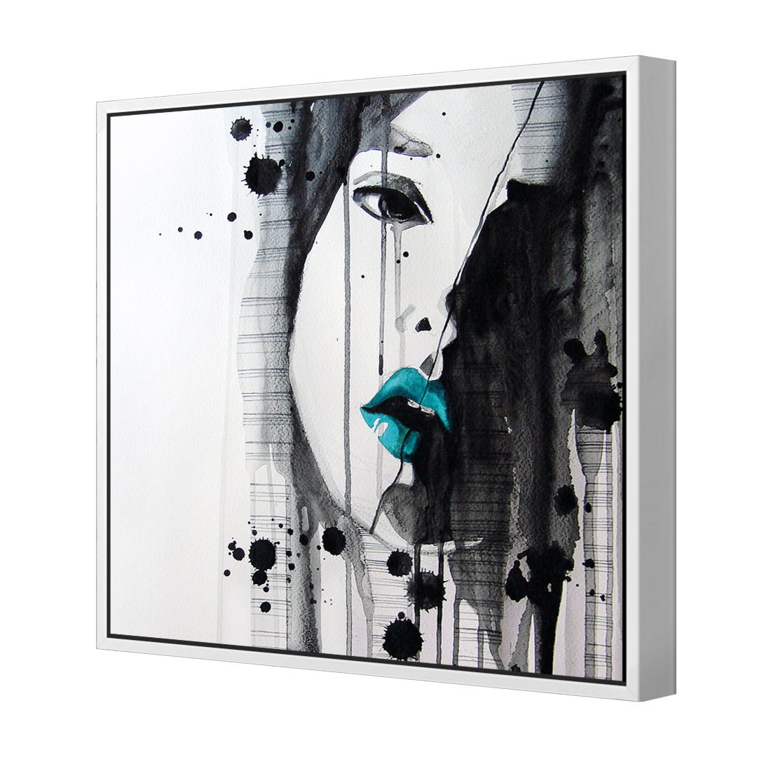 Lippy Lady Teal (square) - Wall Art Designs - 1628_DS_Q WAD_CP - MPY - 260 - M - S - S_37x37_S - 1550 - WHT