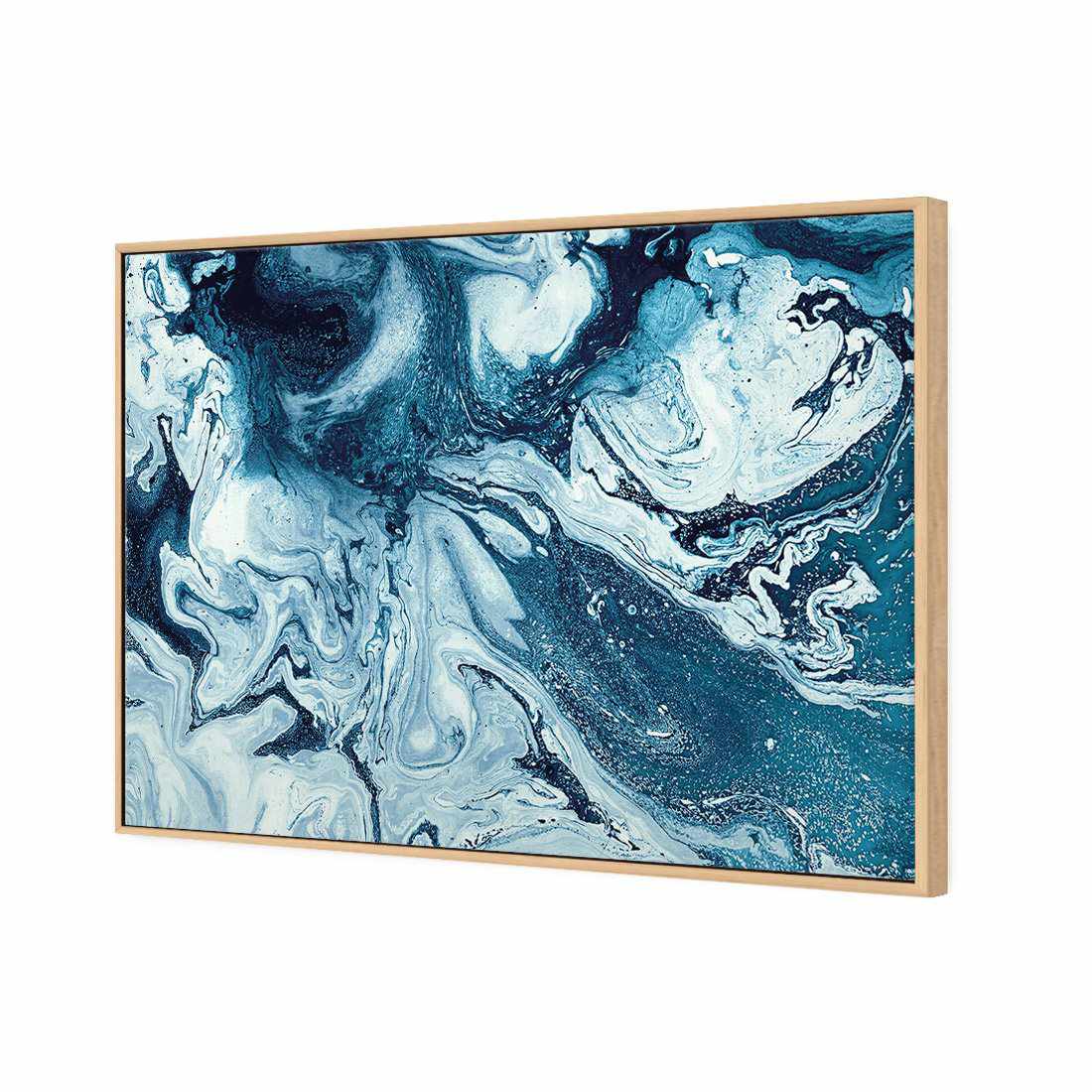 Liquified, Deep Blue | Classic Canvas | Floating Frame | Oak