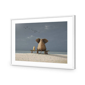 Little And Large | Standard Acrylic | Flat Frame With Border | White