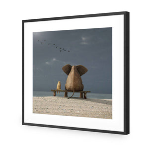 Little And Large, Square | Standard Acrylic | Flat Frame With Border | Black