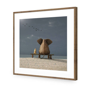 Little And Large, Square | Standard Acrylic | Flat Frame With Border | Natural