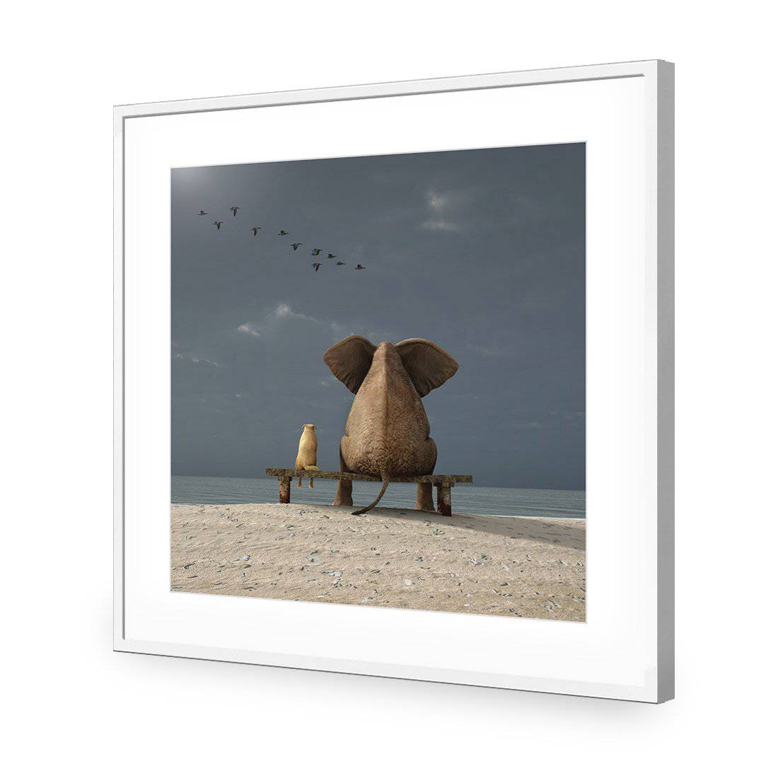 Little And Large, Square | Standard Acrylic | Flat Frame With Border | White