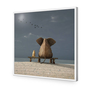 Little And Large, Square | Standard Acrylic | Flat Frame No Border | White