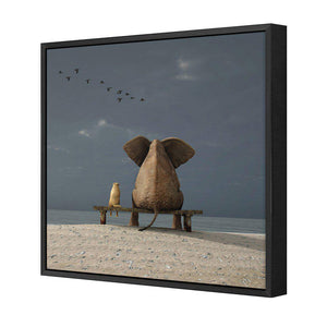 Little And Large, Square | Standard Canvas | Floating Frame | Black