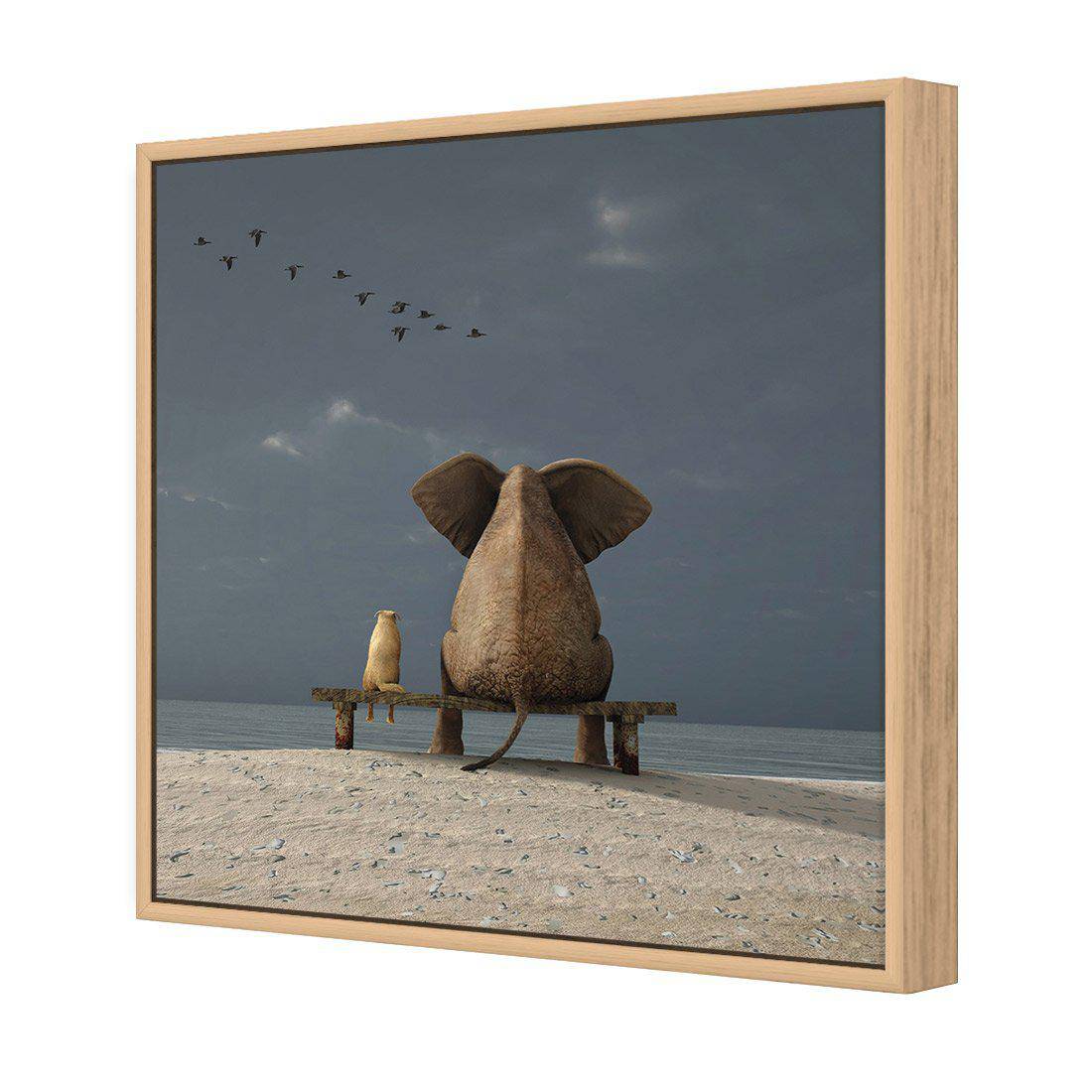 Little And Large, Square | Standard Canvas | Floating Frame | Oak