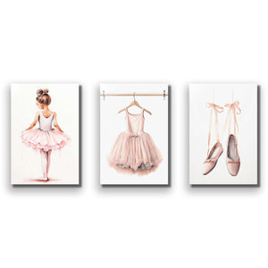 Little Ballerina 1 - Trio Art Set | Classic Acrylic | No Frame No Border