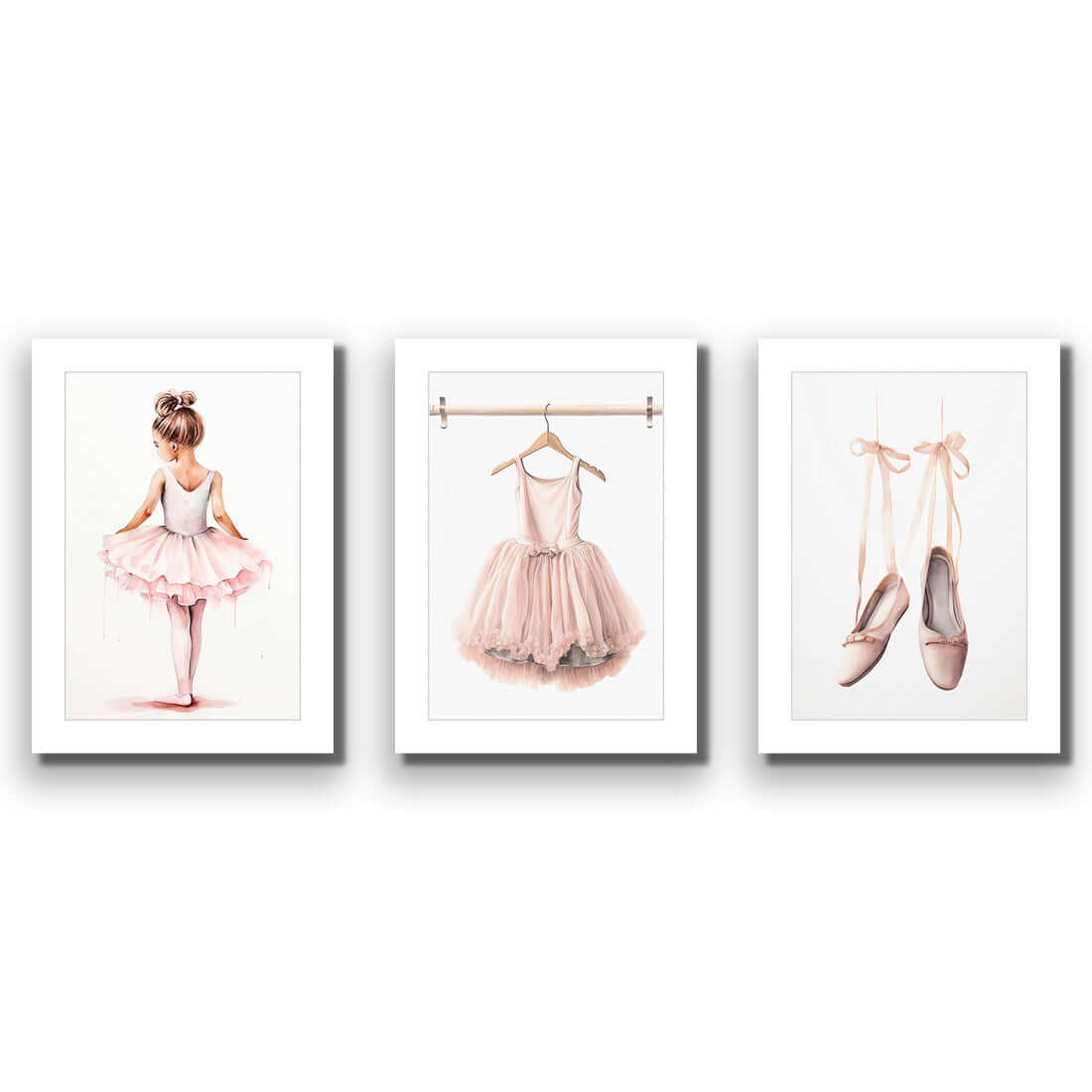 Little Ballerina 1 - Trio Art Set | Classic Acrylic | No Frame With Border