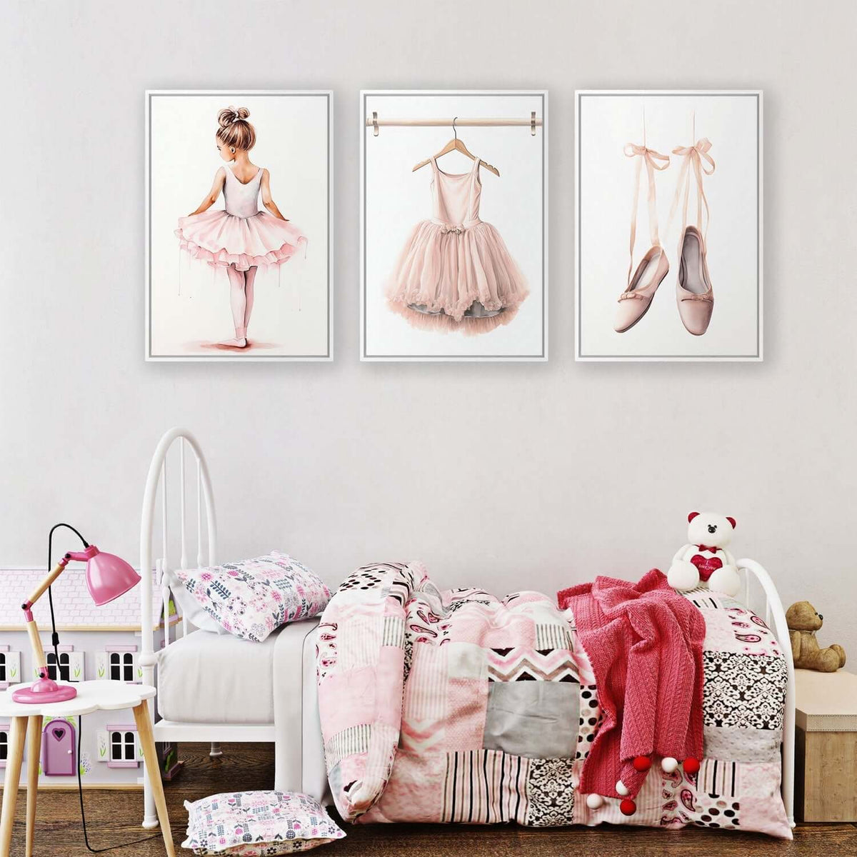 Little Ballerina 1 - Trio Art Set | Classic Canvas | No Frame | Stretched Canvas
