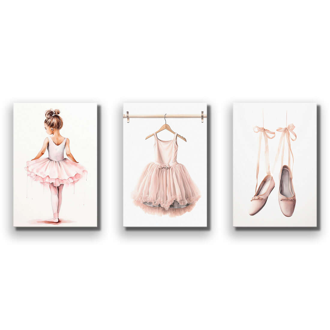 Little Ballerina 1 - Trio Art Set | Classic Canvas | No Frame | Stretched Canvas