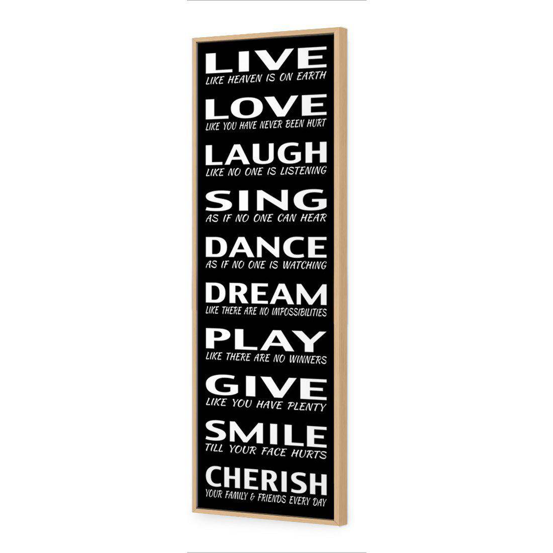 Live To Cherish, B&W Canvas Art - Wall Art Designs - 136_AL_V WAD_CP - MPY - 260 - M - S - S_60x20_S - 1550 - OAK