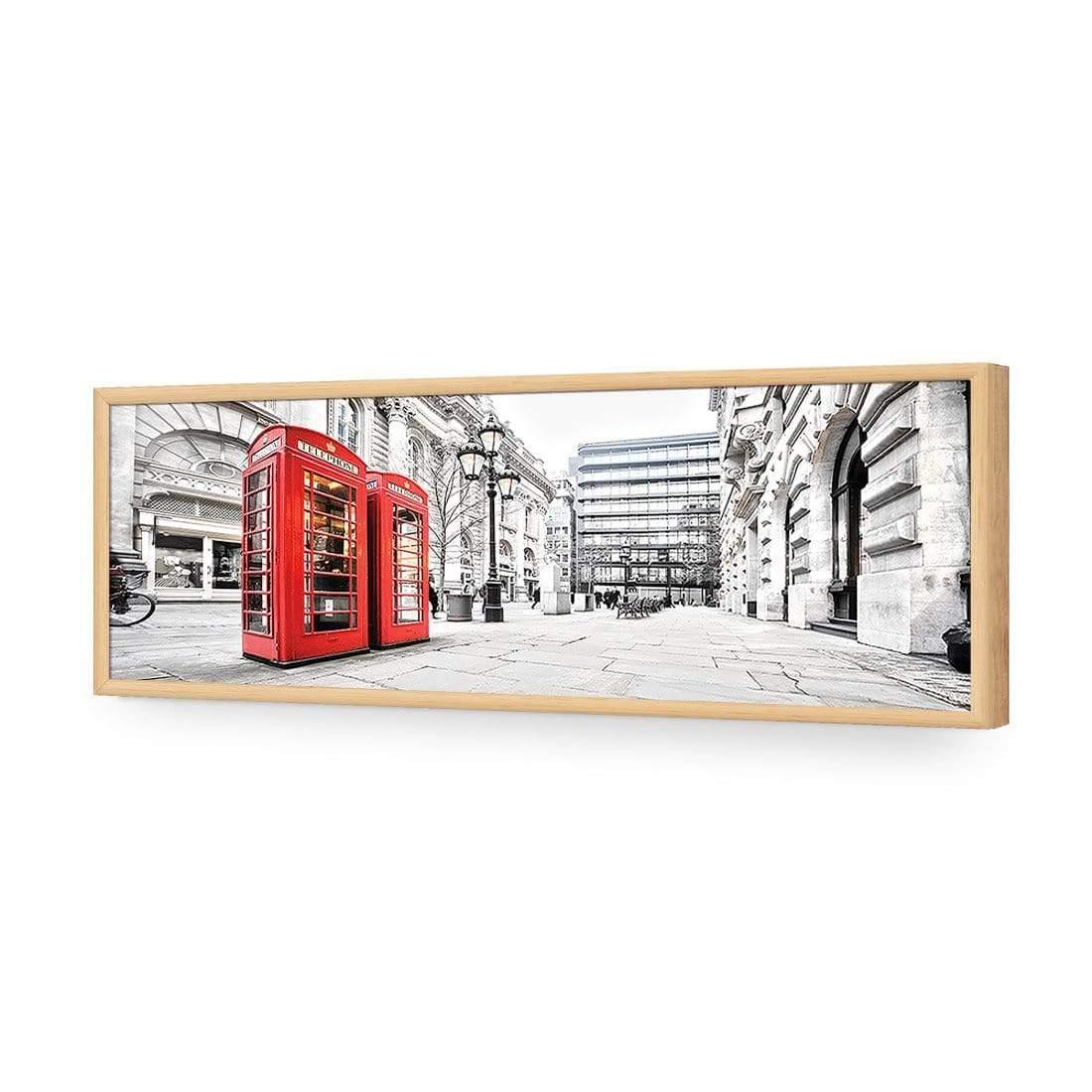 London Red Phone Booths (long) - Wall Art Designs - 1139_AL_H WAD_AP - 030 - EDG_90x30_S - 2538 - OAK