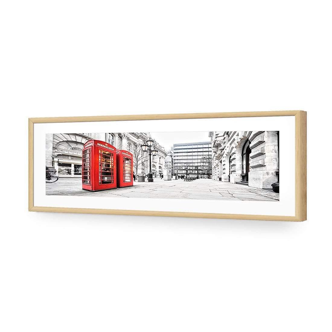 London Red Phone Booths (long) - Wall Art Designs - 1139_AL_H WAD_AP - 030 - MAT_90x30_S - 2538 - OAK