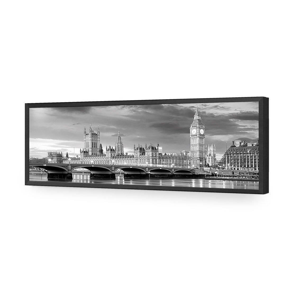 London River Reflections, Black and White (long) - Wall Art Designs - 162_BL_H WAD_AP - 030 - EDG_90x30_S - 2538 - BLK