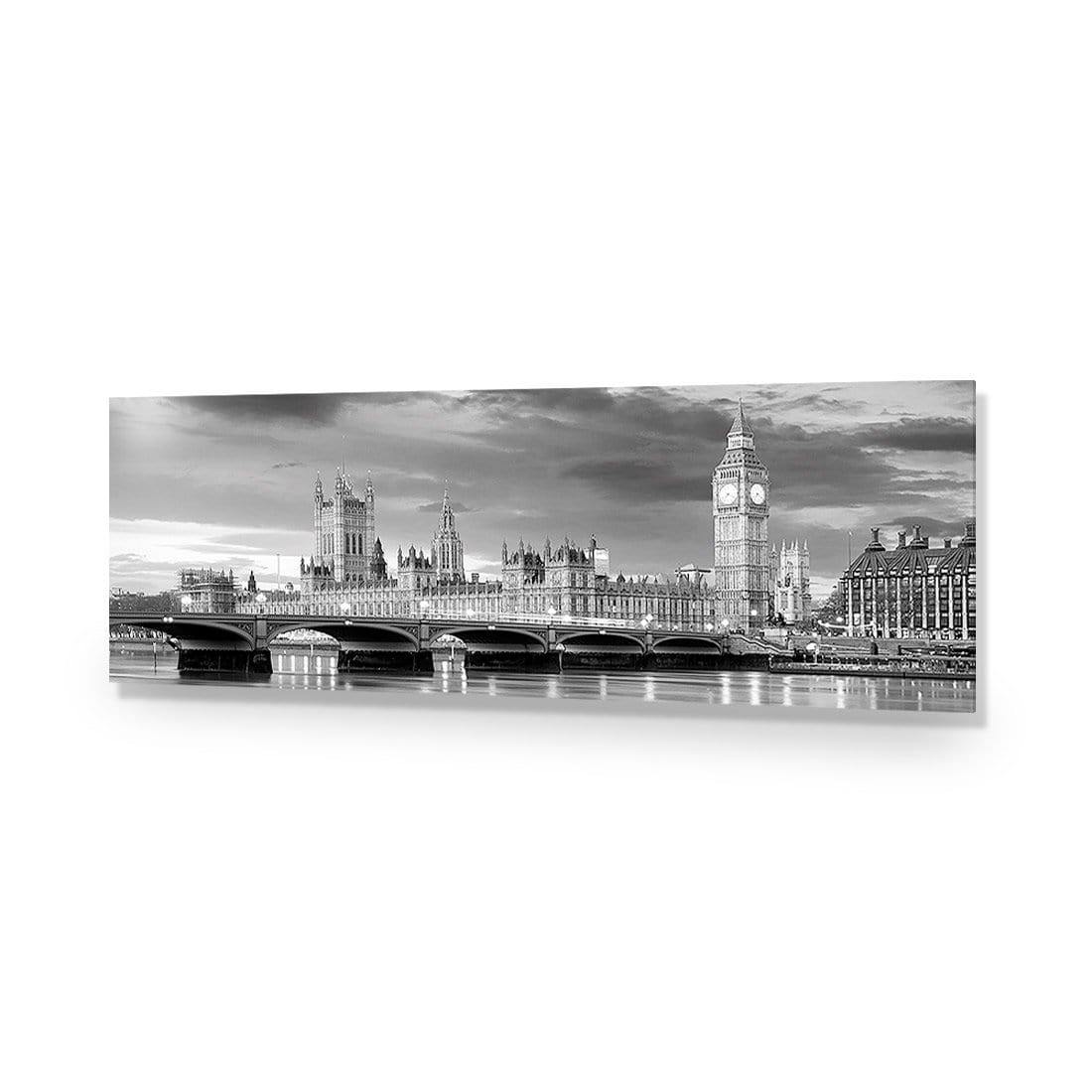 London River Reflections, Black and White (long) - Wall Art Designs - 162_BL_H WAD_AP - 030 - EDG_90x30_NONE