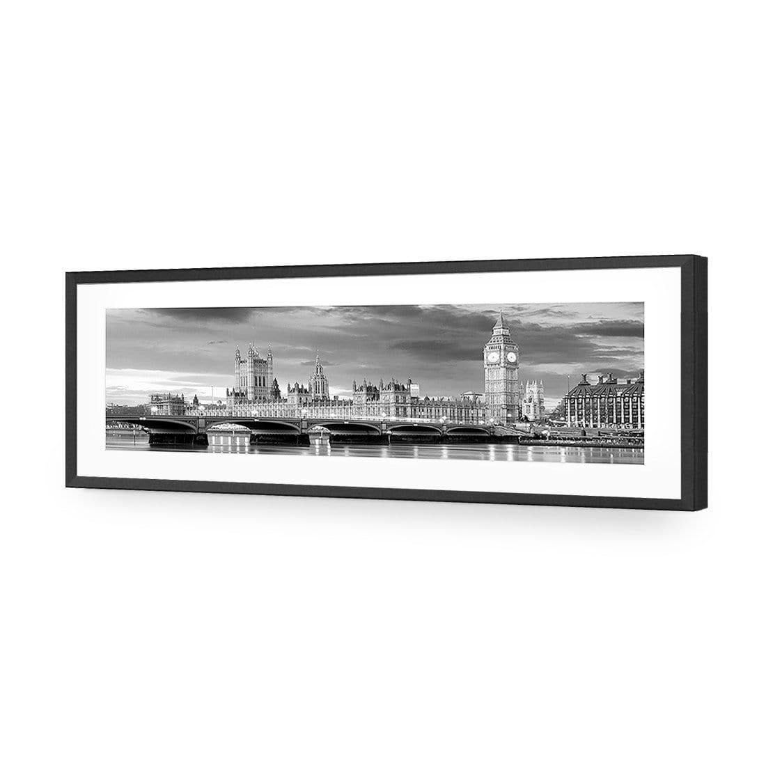 London River Reflections, Black and White (long) - Wall Art Designs - 162_BL_H WAD_AP - 030 - MAT_90x30_S - 2538 - BLK