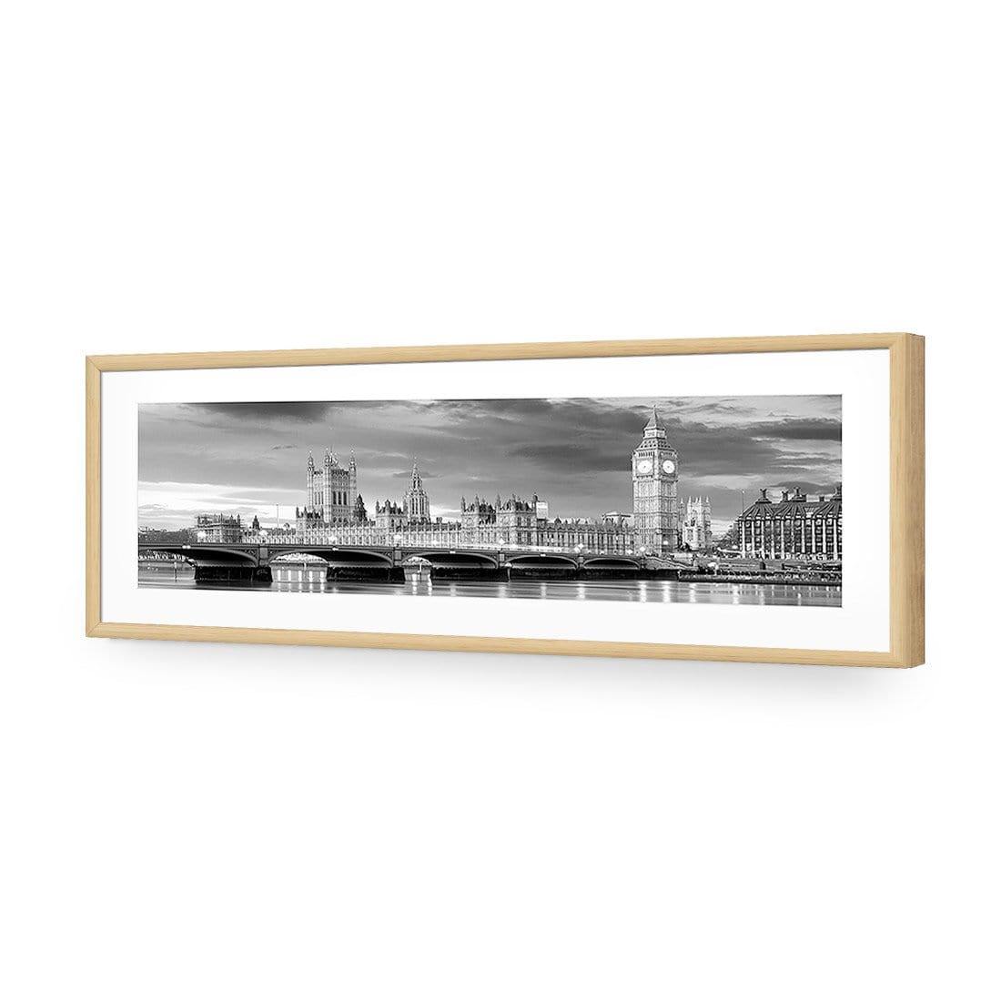 London River Reflections, Black and White (long) - Wall Art Designs - 162_BL_H WAD_AP - 030 - MAT_90x30_S - 2538 - OAK