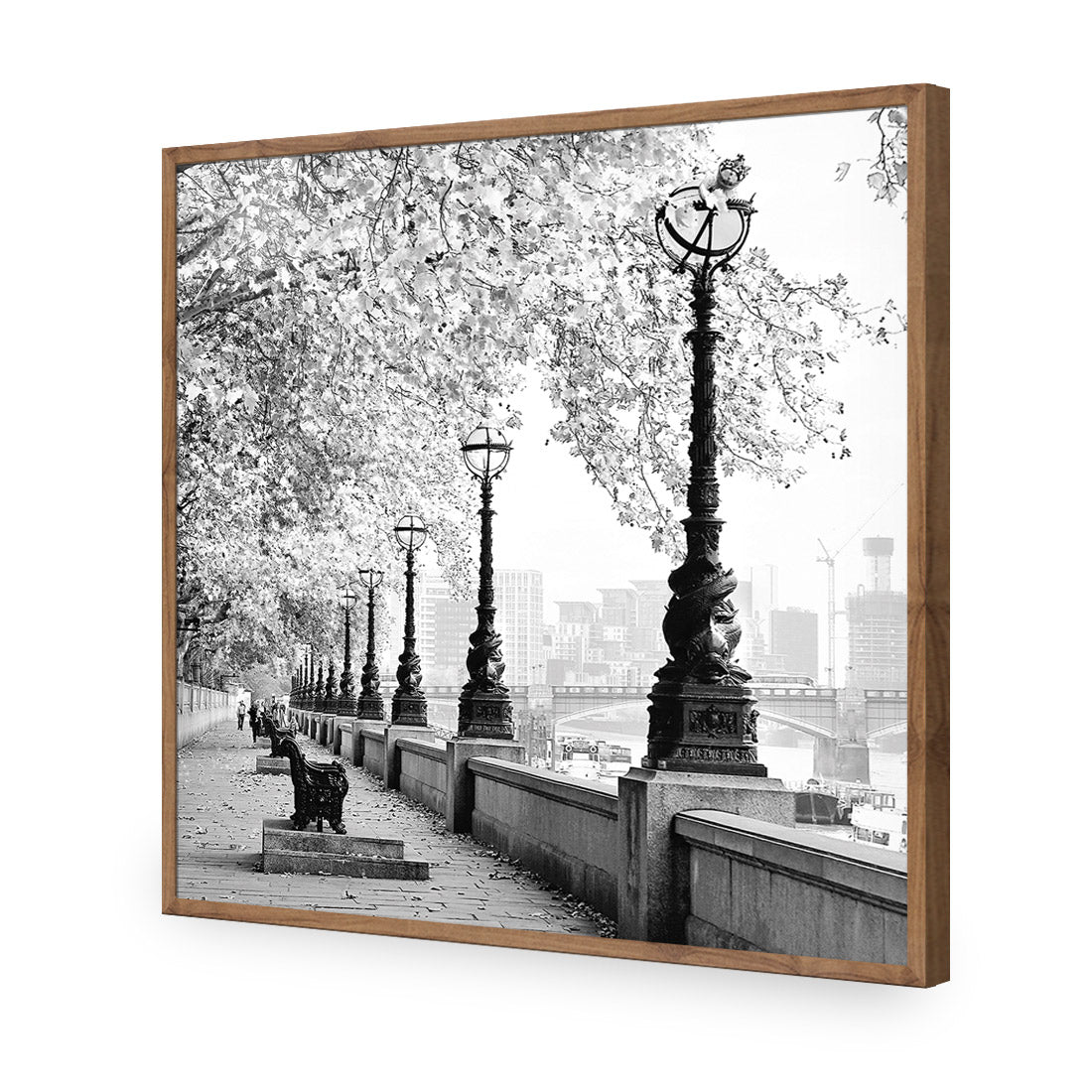 London Riverwalk, Black and White (Square) - Wall Art Designs - 1244_AS_Q WAD_AP - 030 - EDG_37x37_S - 2538 - NAT