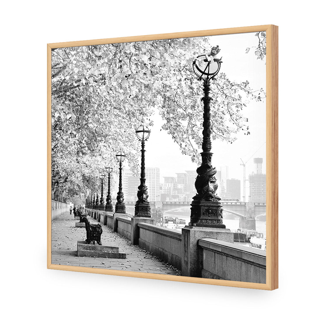 London Riverwalk, Black and White (Square) - Wall Art Designs - 1244_AS_Q WAD_AP - 030 - EDG_37x37_S - 2538 - OAK