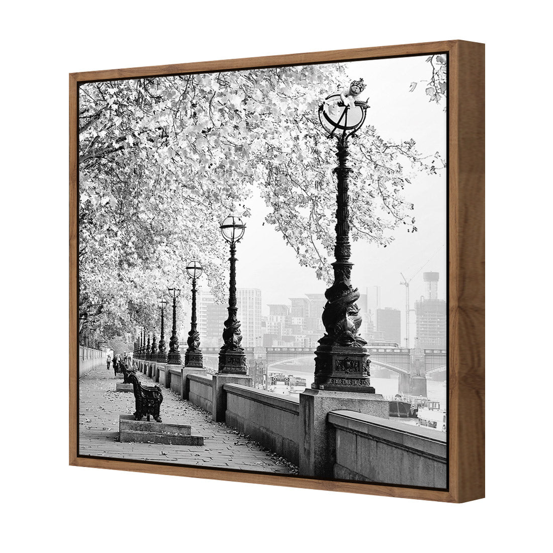 London Riverwalk, Black and White (Square) - Wall Art Designs - 1244_AS_Q WAD_CP - MPY - 260 - M - S - S_37x37_S - 1550 - NAT