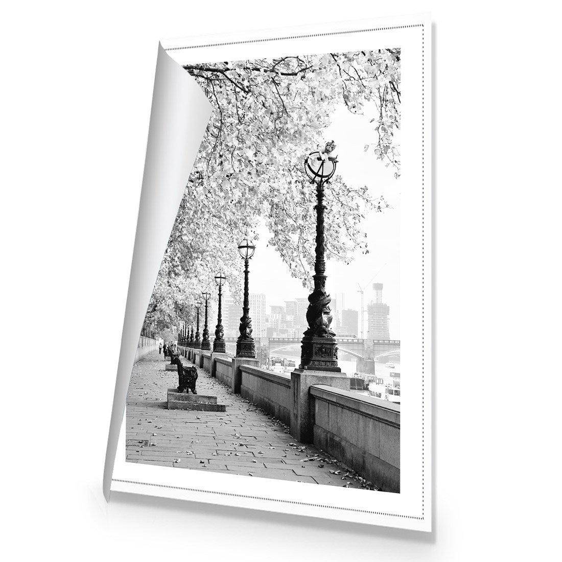 London Riverwalk, B&W Rectangle | Standard Canvas | No Frame | Rolled Canvas