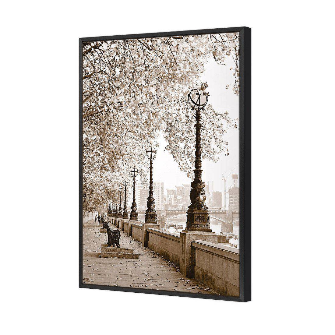 London Riverwalk, Sepia Canvas Art - Wall Art Designs - 1244_CR_V WAD_CP - MPY - 260 - M - S - S_45x30_S - 1550 - BLK