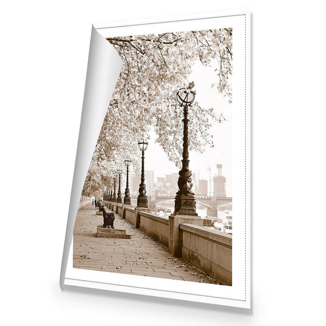 London Riverwalk, Sepia Canvas Art - Wall Art Designs - 1244_CR_V WAD_CP - MPY - 260 - M - R_45x30_NONE