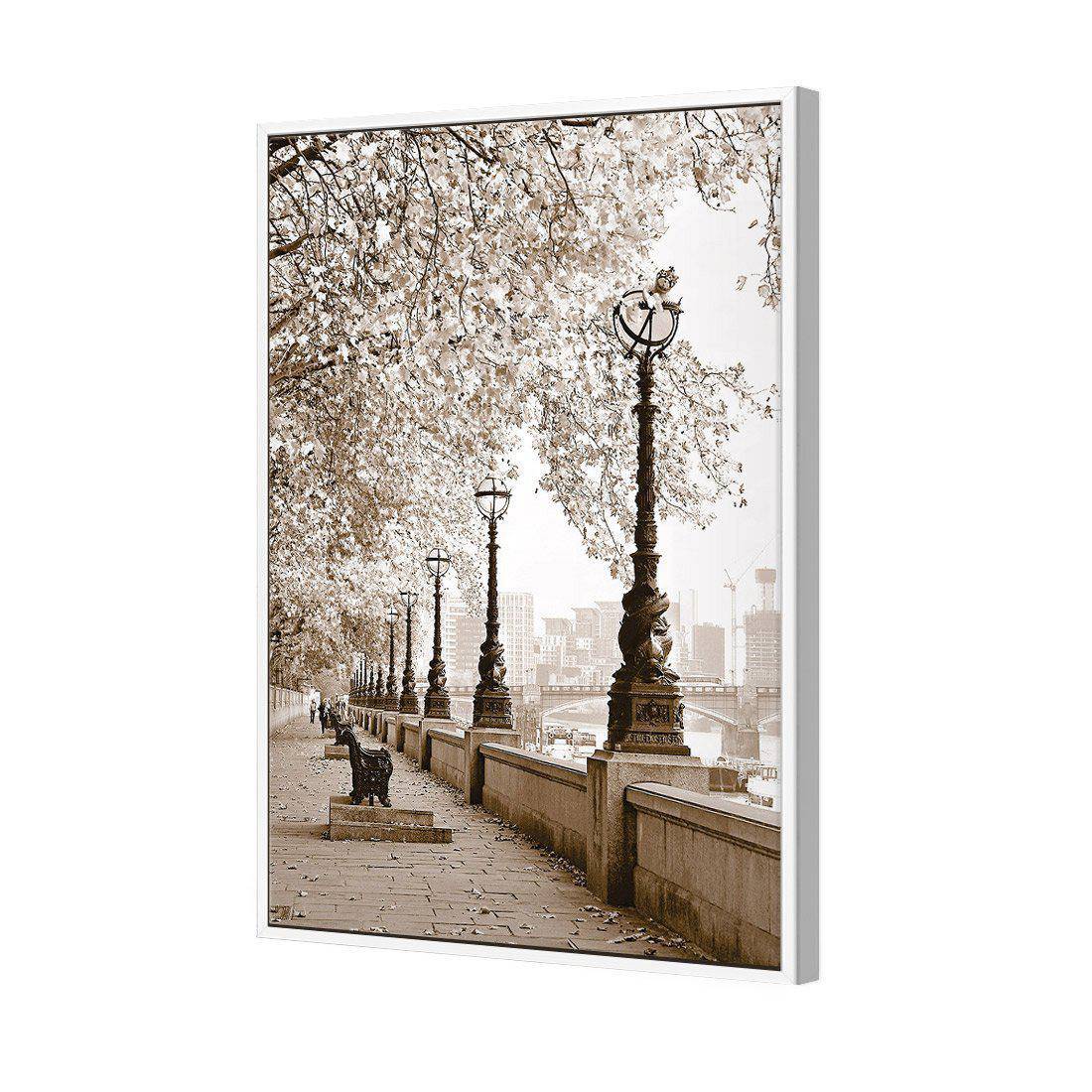 London Riverwalk, Sepia Canvas Art - Wall Art Designs - 1244_CR_V WAD_CP - MPY - 260 - M - S - S_45x30_S - 1550 - WHT