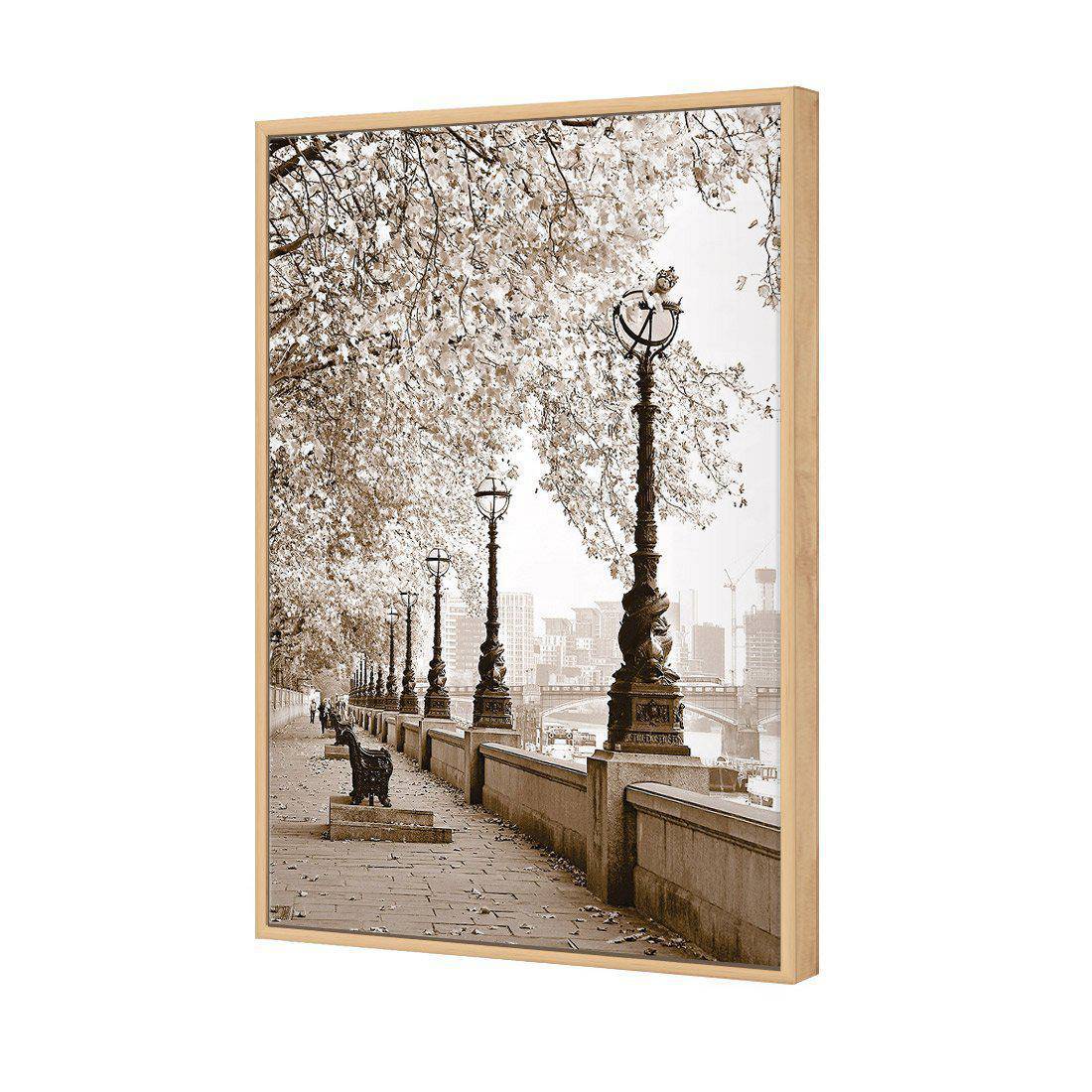 London Riverwalk, Sepia Canvas Art - Wall Art Designs - 1244_CR_V WAD_CP - MPY - 260 - M - S - S_59x40_S - 1550 - OAK