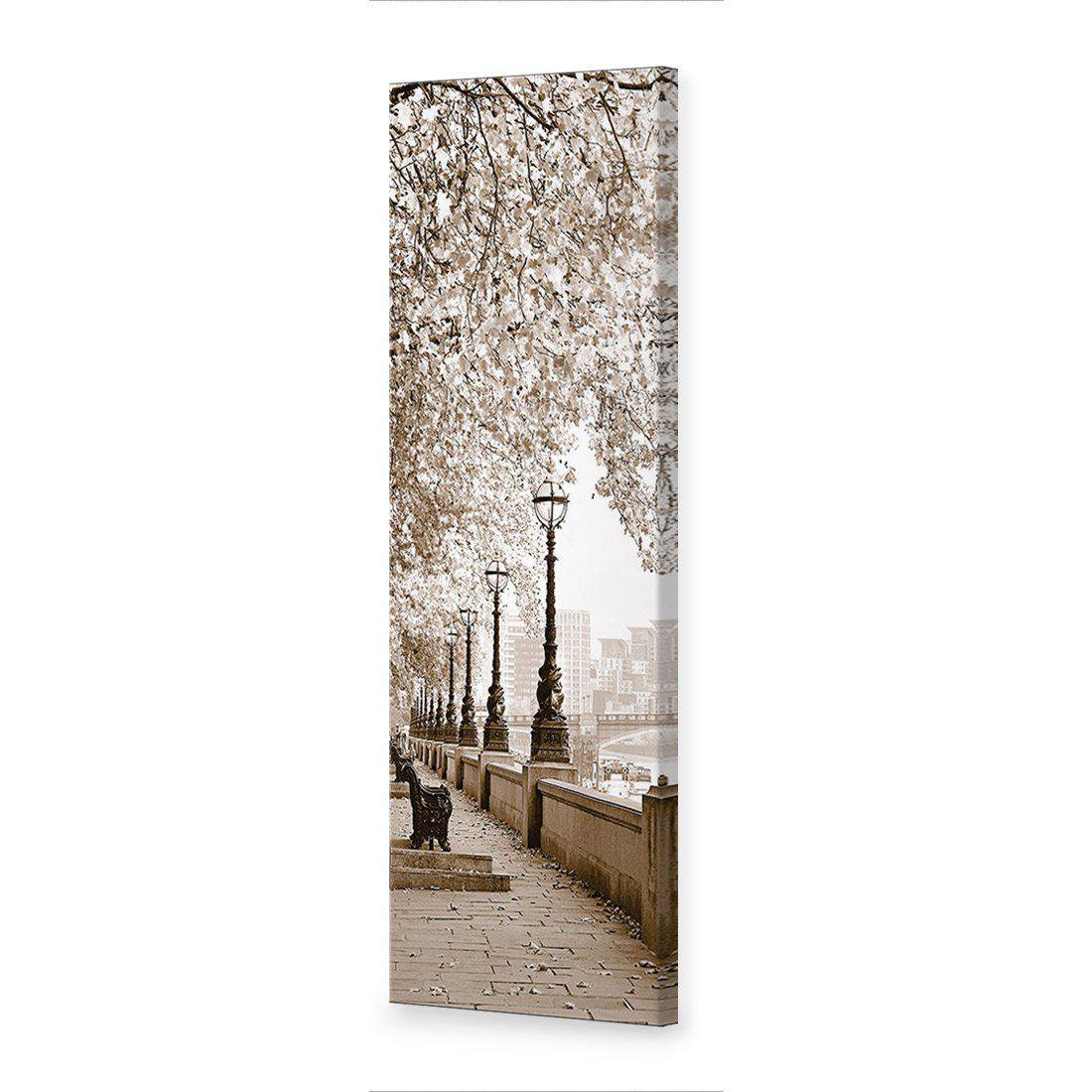 London Riverwalk, Sepia, Long | Standard Canvas | No Frame | Stretched Canvas