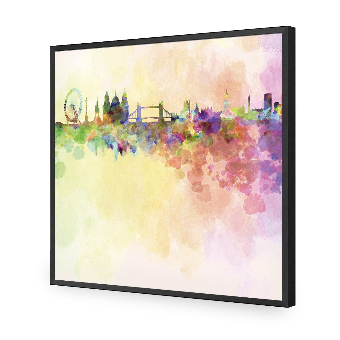 London Skyline, Watercolour (square) - Wall Art Designs - 217_AS_Q WAD_AP - 030 - EDG_37x37_S - 2538 - BLK