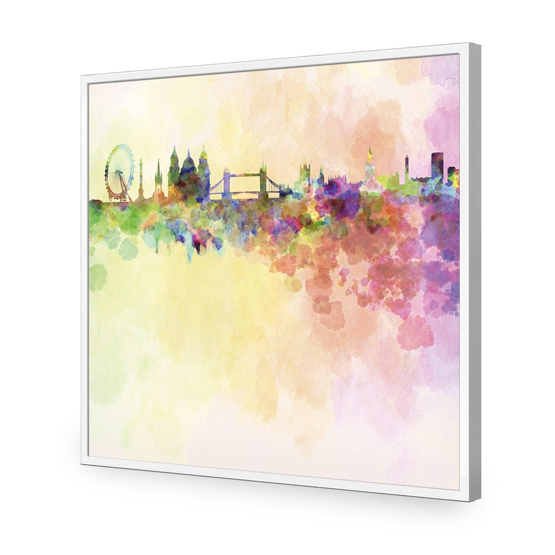 London Skyline, Watercolour (square) - Wall Art Designs - 217_AS_Q WAD_AP - 030 - EDG_37x37_S - 2538 - WHT