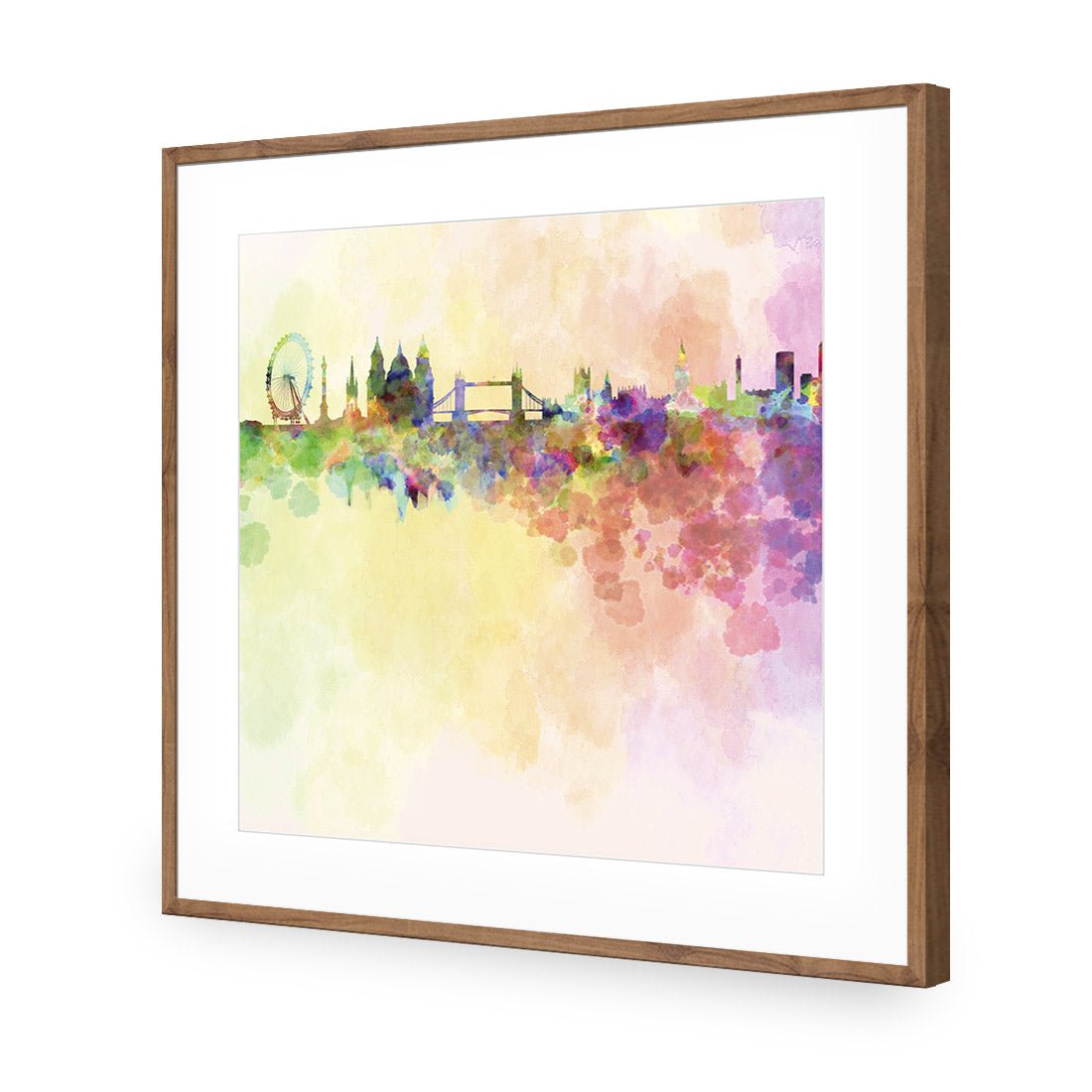 London Skyline, Watercolour (square) - Wall Art Designs - 217_AS_Q WAD_AP - 030 - MAT_37x37_S - 2538 - NAT