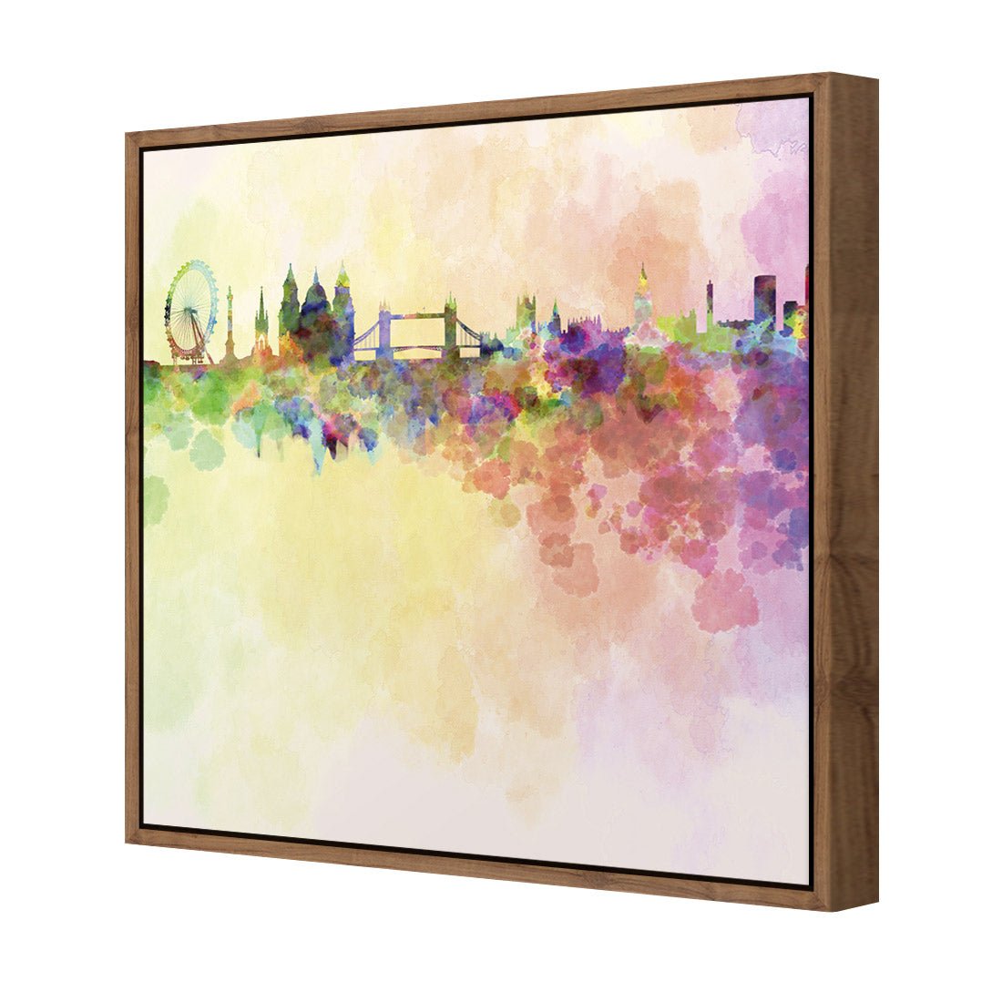 London Skyline, Watercolour (square) - Wall Art Designs - 217_AS_Q WAD_CP - MPY - 260 - M - S - S_37x37_S - 1550 - NAT