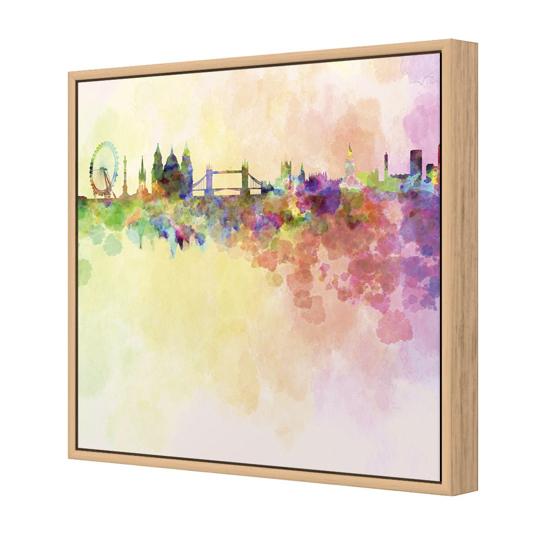 London Skyline, Watercolour (square) - Wall Art Designs - 217_AS_Q WAD_CP - MPY - 260 - M - S - S_37x37_S - 1550 - OAK