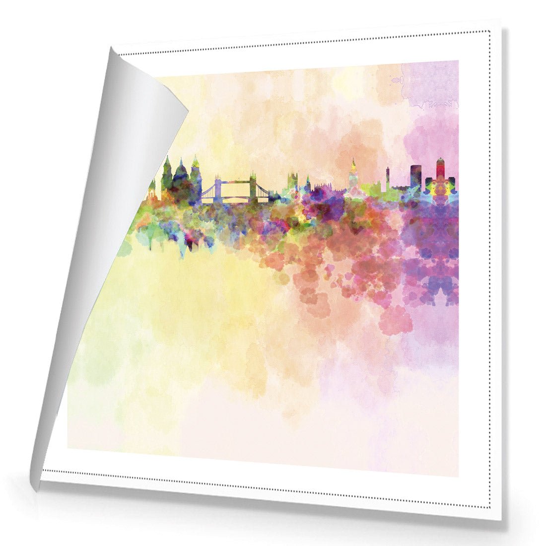 London Skyline, Watercolour (square) - Wall Art Designs - 217_AS_Q WAD_CP - MPY - 260 - M - R_37x37_NONE