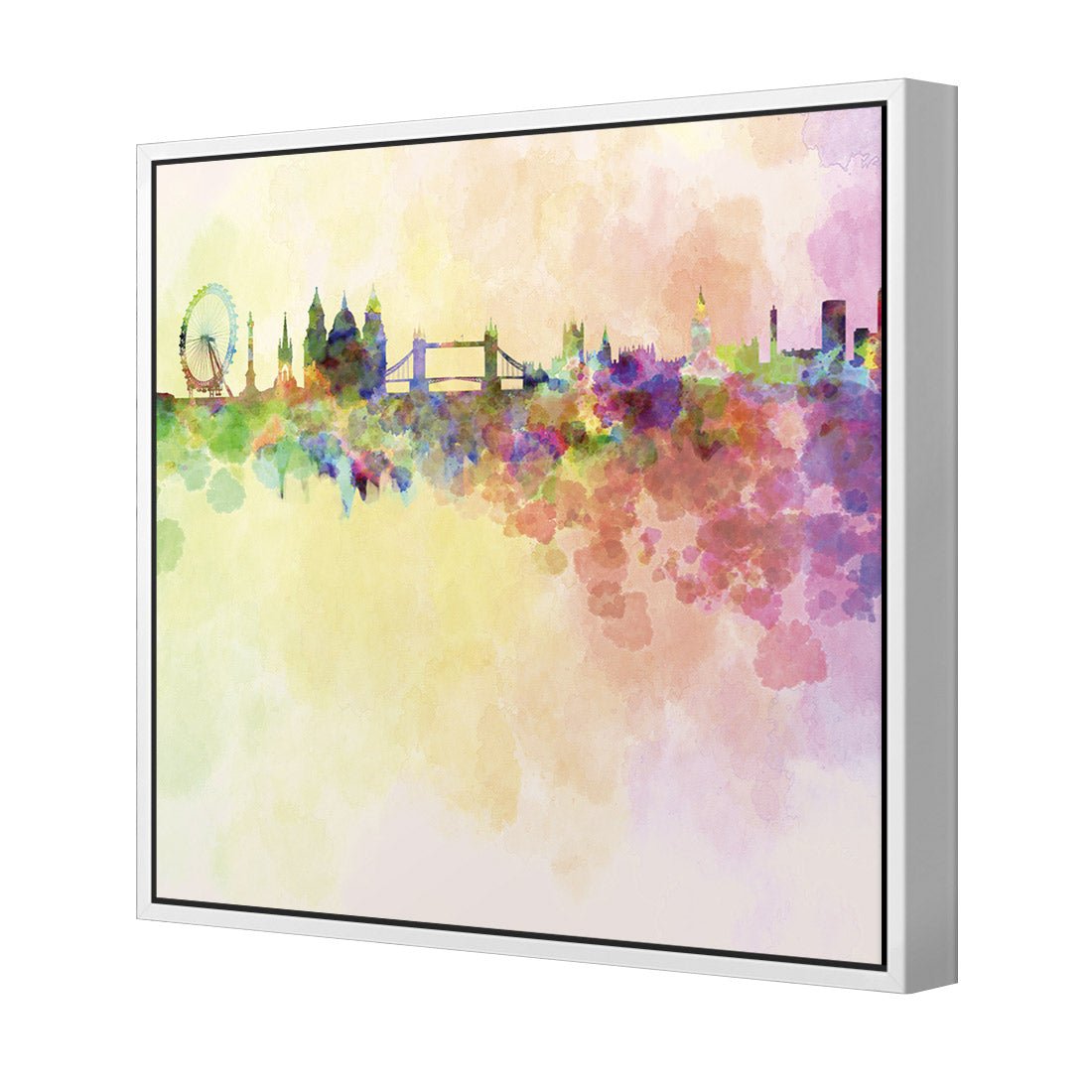 London Skyline, Watercolour (square) - Wall Art Designs - 217_AS_Q WAD_CP - MPY - 260 - M - S - S_37x37_S - 1550 - WHT