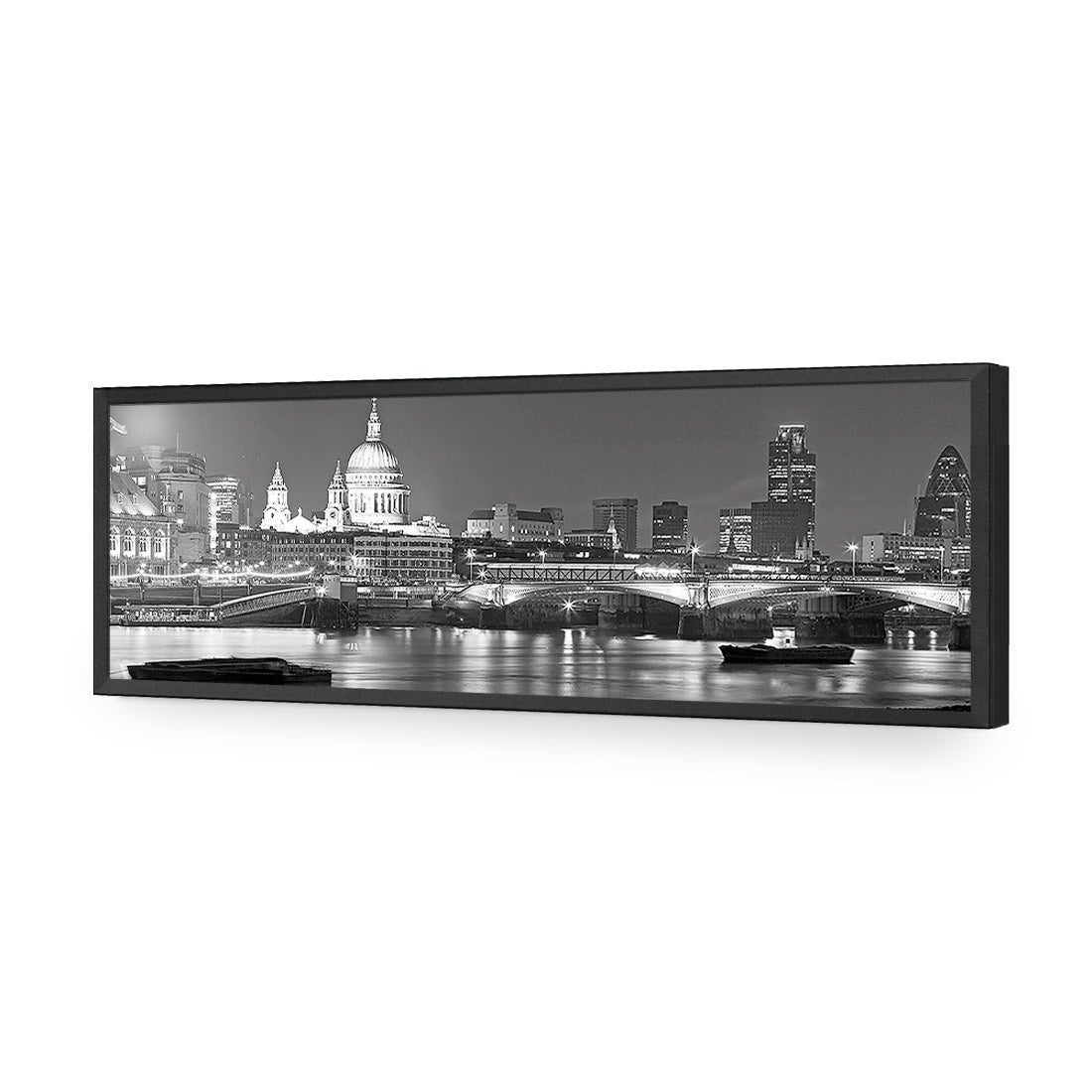 London Thames, Black and White (Long) - Wall Art Designs - 1245_BL_H WAD_AP - 030 - EDG_90x30_S - 2538 - BLK