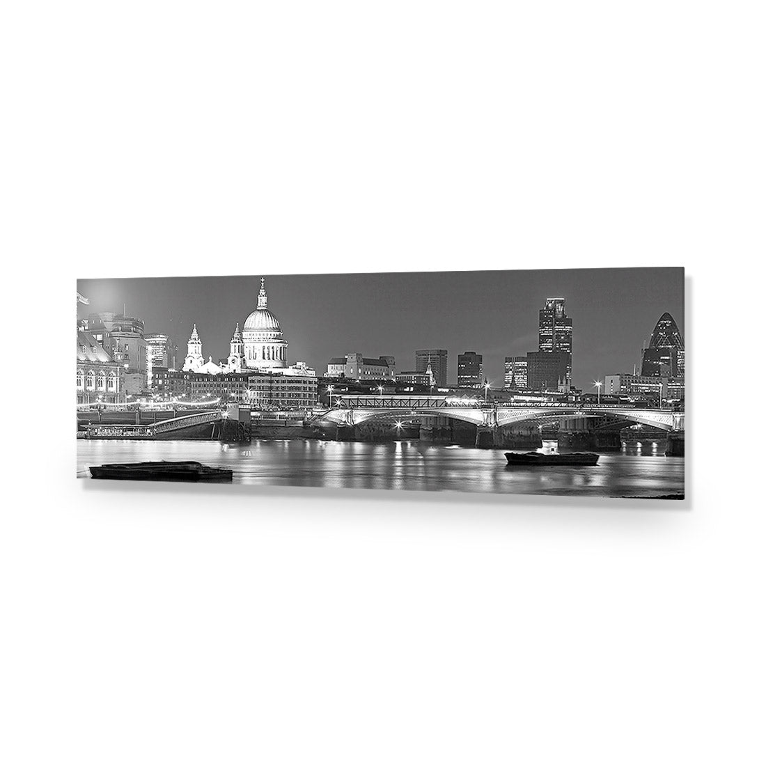 London Thames, Black and White (Long) - Wall Art Designs - 1245_BL_H WAD_AP - 030 - EDG_90x30_NONE