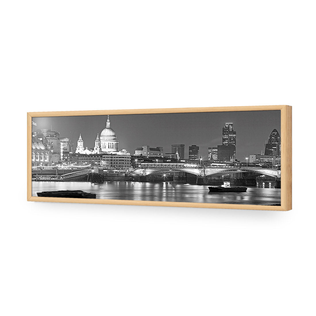 London Thames, Black and White (Long) - Wall Art Designs - 1245_BL_H WAD_AP - 030 - EDG_90x30_S - 2538 - OAK