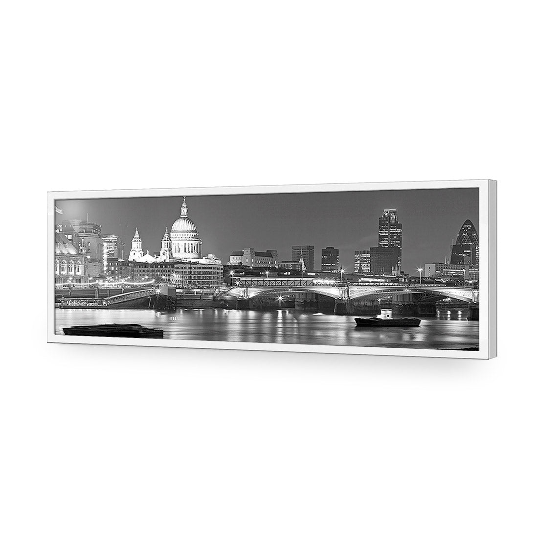 London Thames, Black and White (Long) - Wall Art Designs - 1245_BL_H WAD_AP - 030 - EDG_90x30_S - 2538 - WHT