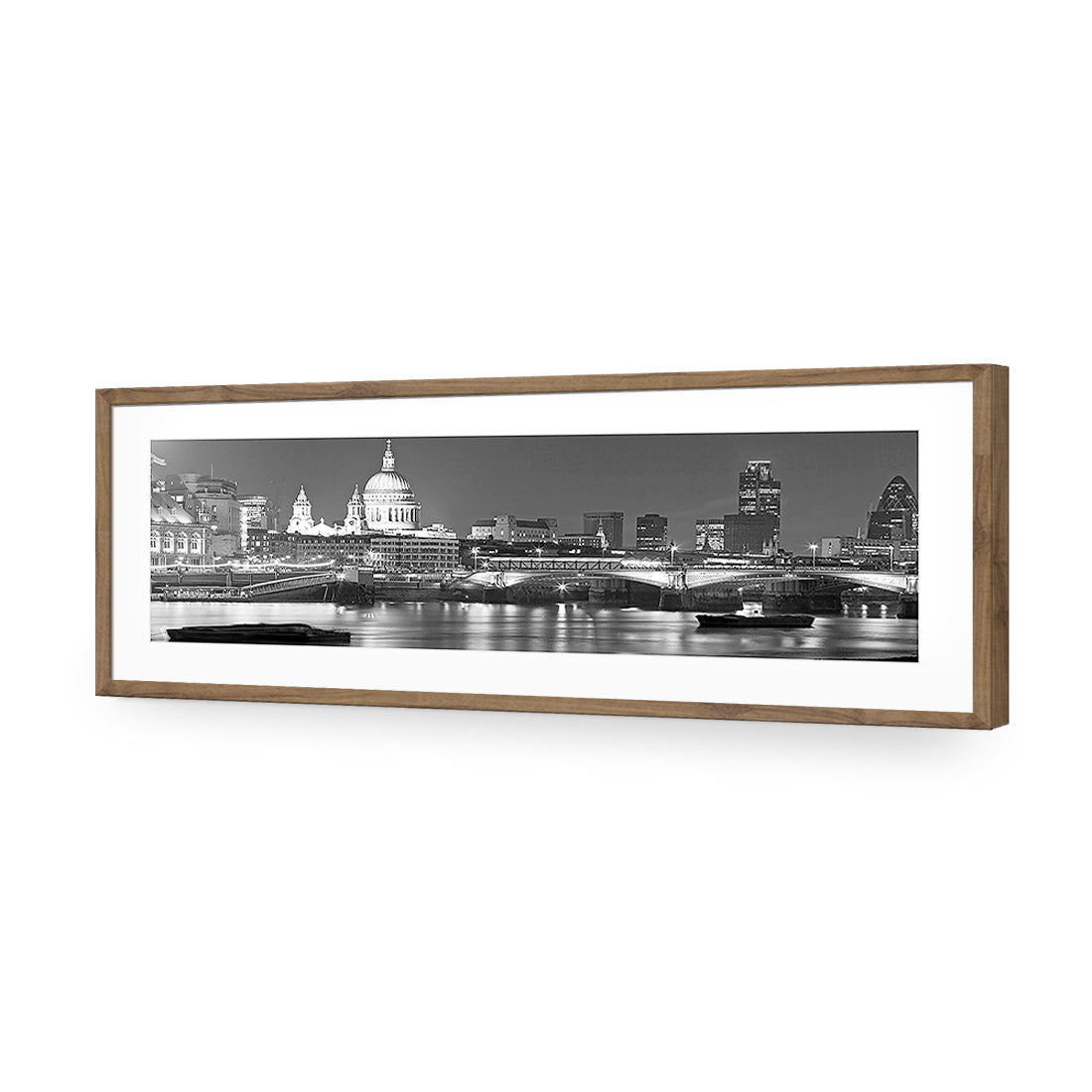 London Thames, Black and White (Long) - Wall Art Designs - 1245_BL_H WAD_AP - 030 - MAT_90x30_S - 2538 - NAT