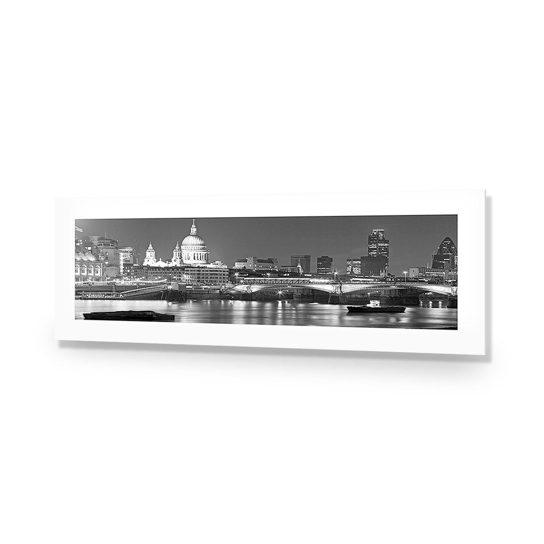 London Thames, Black and White (Long) - Wall Art Designs - 1245_BL_H WAD_AP - 030 - MAT_90x30_NONE