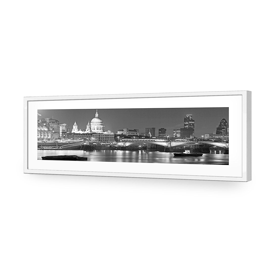 London Thames, Black and White (Long) - Wall Art Designs - 1245_BL_H WAD_AP - 030 - MAT_90x30_S - 2538 - WHT