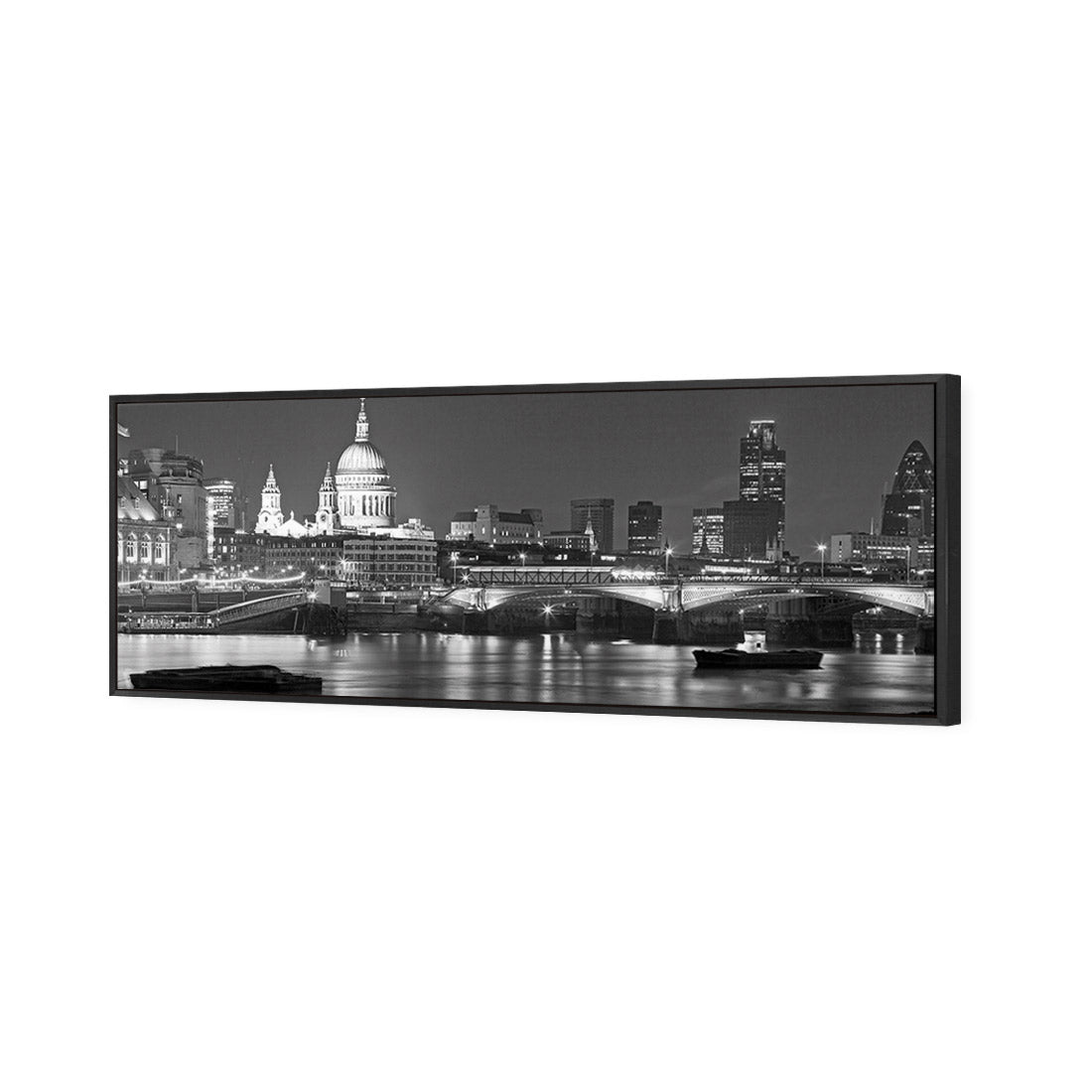 London Thames, Black and White (Long) - Wall Art Designs - 1245_BL_H WAD_CP - MPY - 260 - M - S - S_60x20_S - 1550 - BLK